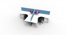 Rapid Span White 90 Degree Workstations. Metal Span C Legs. White, Silver, Black